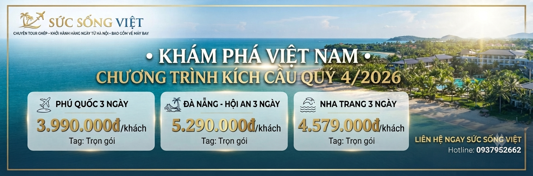 Tour ghép đường bay khởi hành hàng ngày từ Hà Nội