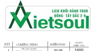 Lịch khởi hành chương trình tour 2-9 giá tốt